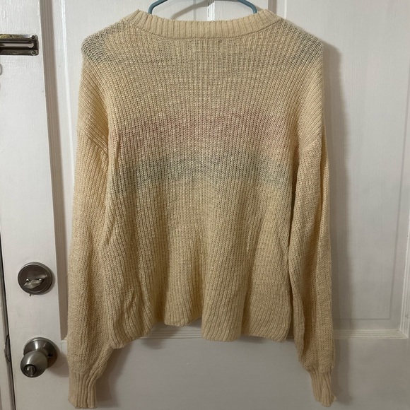 Bicaal Cream Sweater with Colorful Stripes - Picture 2 of 5